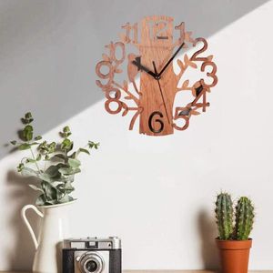 Party Decoration Wall Clock Tree-Shape Silent Non-Ticking Decor