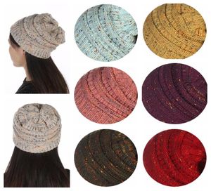 Gorros de cor variados chapéus de malha de chapas de moda feminina feminina mulher chapéu quente weave gorro chapéu de gorros casuais 26 coloros1394370
