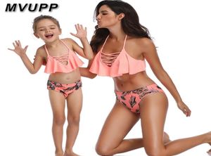 Mutter Tochter Badeanzug Familie passende Kleidung sexy Badebekleidung Mama und ich Outfits Mama Mutter Baby Look Bikini hohe Taille Kleider Y1853902