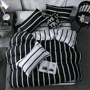 Bettwäsche Sets moderne schwarze weiße Plaid Kuhmuster Quilt Cover mit Kissenbezügen Erwachsene Kinder Kinder Geschenke Single Twin Bett Dekor