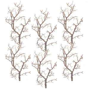 装飾的な花6 PCワークデスク装飾人工枝枝の枝植物小枝ハロウィーンの装飾DIYツリープラスチック花瓶の詰め物