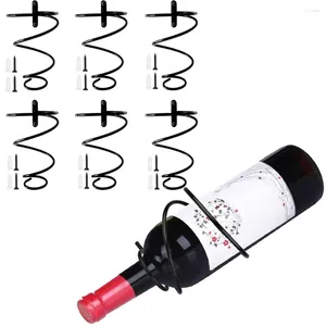 Kitchen Storage Pack Of 6 Wall Mounted Wine Racks - Red Bottle Display Holder With Screws Metal Hanging Rack Organizer