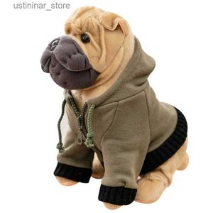 Animais de pelúcia de pelúcia 30-35cm fofos de cachorro brinquedos de animais de estimação da vida real cão de bulldog shar pei chihuahua bonecas de pelúcia de pelúcia brinquedos de animais de animais de pelúcia de bebê L47