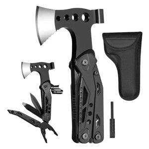 Pads Multifunctional Small Axe Hammer Camping Pocket Knife Pliers Mini Portable for Hunting Camping Survival Outdoor Folding Tool