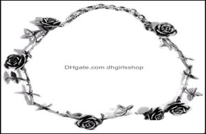 ERD -Stil Rose Halskette Armband Retro Ins Nischendesign Männer und Frauen Schlüsselbeinkette Einfache leichte Luxus -Mode -Schmuck Deli1943116