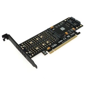 Kort M -nyckel B -tangent PCIe till M2 Adapter PCIe 3.0 X16 till M.2 SSD MSATA 2 X 7PIN SATA Port NVME M2 SSD AHCI MSATA 3 i 1 Riser -kort