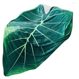 Coperte coperte a forma di vena in feltro super morbido foglie di flanella verde stampato a foglie di grande letto caldo letto creativo