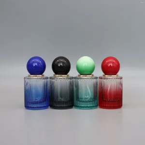 Speicherflaschen Premium -Parfümflasche 30 ml tragbare farbenfrohe vertikale gestreifte exquisite kosmetische Sprühglas nachfüllbar