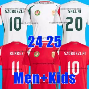 Hungary 2024 Euro Cup Soccer Jersey SZOBOSZLAI New 2025 Hungarian National Team 24 25 Football Shirt Men Kids Kit Set Home Red Away White Men's Uniform GAZDAG ROLAND