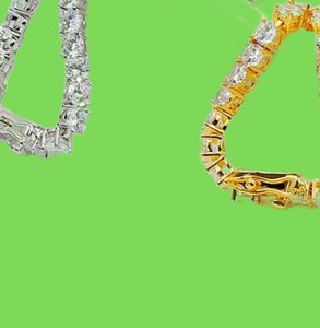 Хип -хоп теннисные браслеты Bling Moissanite Diamond Bling 18K настоящий золото мужчин.