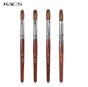 Akryl Nail Art Brush 100 Kolinsky Sable Pen Red Wood Round Flat Akrylborste för nagelkonst för gelbyggare Tool3735677