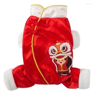 Dog Apparel Winter Jumpsuit Chinese Year Clothes Outfit Puppy Coat Garment Yorkie Pomeranian Maltese Bichon Poodle Clothing