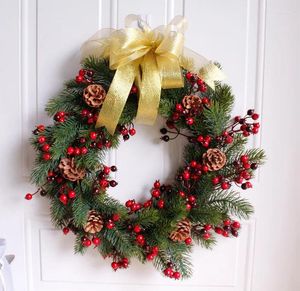 Декоративные цветы 18 дюймов рождественские сосновые конусы венок для домашних дверей украшения украшения деревьев.