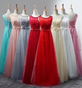 I lager aline scoop brudmaid klänningar vackra färger golvlängd vestidos klänning för bröllopsfestklänningar 2022 8602004