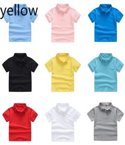 2020 New Kids Summer Cotton Pure Cotton Shirt Shirt Baby Boy Girl Solid Color Polo Shirt 27 years Kids039S Brand Polo 4641299