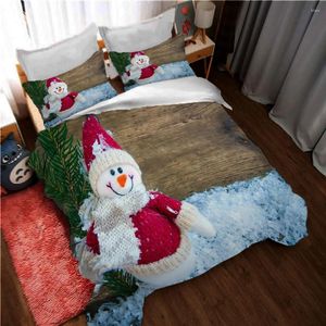 Bedding Sets Feliz Natal Conjunto de Casas Capa de Snowman Padrão Padrões Passagem dos EUA Twin Duvet