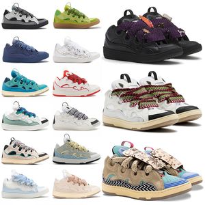 Designer Causal Shoes Curb Sneakers office lavines shoes Laceup Extraordinary Embossed Leather Calfskin Rubber Nappa Platformmens loafers womens sneakers