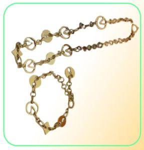 Europe America Fashion Jewelry Sets Lady Womens Goldsilvercolor Metal Hollow Out V Initialer Flower Crazy In Lock Choker Necklace2355932