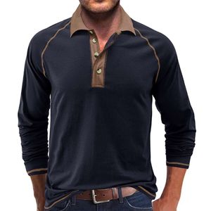 Autumn Men's Long Sleeved Lapel T-shirt Men's Polo Shirt Base Shirt Men's Top