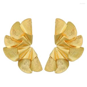 Dingle örhängen mode smycken personlighet design metall blomma för kvinnor 2024 trend överdrivna öronstillbehör säljer