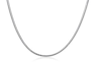 Platerade sterling silverkedjor (16 18 20 22 24) tum*3mm mäns 3m benhalsband SN192 Topp 925 silverplattkedjor halsband smycken4833571