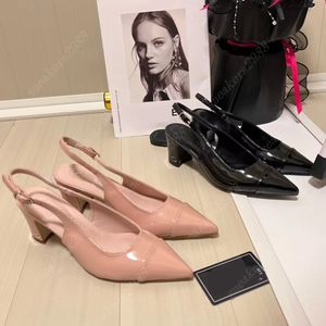 Designer sandals high-heeled sandals luxury ballet suspender sandals pointed patent leather dress shoes Women high heeled sandals