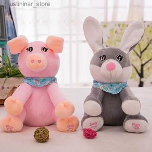 Stuffed Plush Animals New Hide And Seek Cat Rabbit Pig Dog Elephant Plush Toy Childrens Puzzle Electric Music Singing Doll Baby Birthday Gift L47