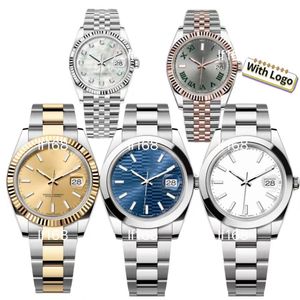 Mens izle 41/36mm ile çanta hareketi izle kadınlar boyutu 31mm datjust gri Roma Dial Reloj Lüks kol saati su geçirmez safir relojmujer montre de lüks