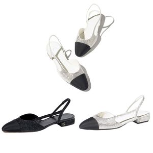 Sandálias de designer feminino deslumbrante de diamante com alça ajustável de caixa de saltos altos saltos altos de luxo de luxo de luxo de luxo preto