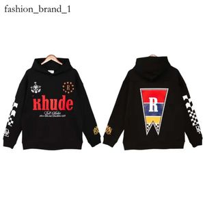 Rhude Hoodie Designer Hoodie Mensweatshirt of the Print Mens Hoody Tide Made Old American High Street Hoodie Rhude 1559