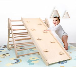 Wooden beech Mini climbing frame kindergarten amusement faciliti baby physical training children039s toys4399264