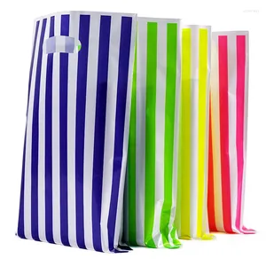 Wrap regalo 10pcs/set Stripe Wedding Borse Forniture per feste bottini di plastica Birthday Deco Kids Bombons Baby Shower Gifts Food Candy