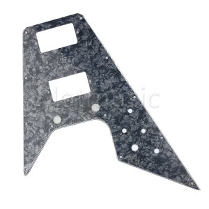 Cables Electric Guitar PickGuard Scratch Plate HH för Flying V Style Parts ersättning 3Ply Pearl Black White