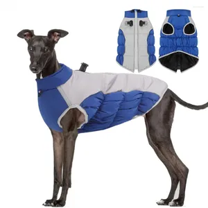 Abbigliamento per cani addensare vestiti inverno costume inverno cappotto per animali domestici caldi antivento con strisce riflettenti prodotti per esterni