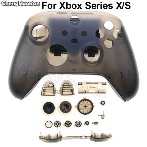 GamePads Chenghaoran Transparent Black for Xbox Series S X Kontroler Przednia obudowa Powłoka Okład obudowy LB RB Bumper DPAD