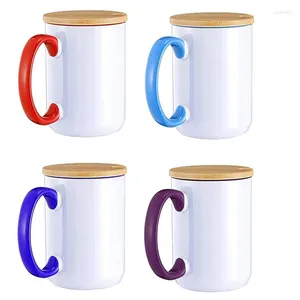 Conjunto de sublimação de 4pack de canecas de xícara de café de 11 onças com tampa