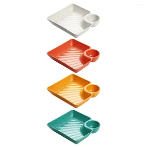 Set di stoviglie da 4 pezzi PP piatti di piatti di plastica piatti di plastica Posatela semplice Servire insalata dessert