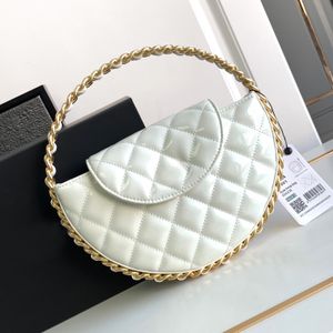 9A9A Designer Bag 23K Luxe Style and Gold Woven Shoulder Strap Chain Diamond Pattern Underarm Bag 22cm Classic Size High-end and Unique Handbag with Box