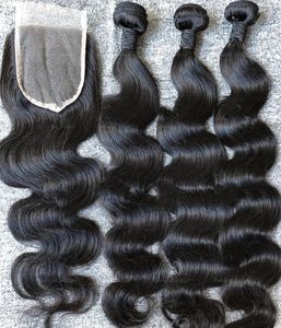 Sell Hair Bundles Malaysian Brazilian Indian Peruvian Body Wave hair extension unprocessed human virgin hair weave Can Be Dyed8084455