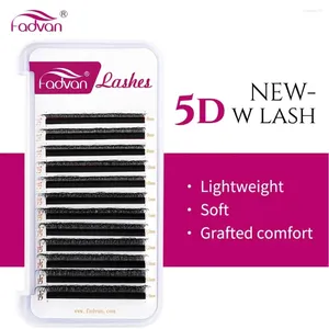 False Eyelashes Fadvan 5D W Shaped Eyelash Extensions 0.07 D Natural Faux Mink Lashes Soft Professional Premade Volume Fan