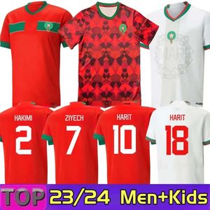 23-24 Marokko-Fußballtrikots 8 Ounahi 2023-24 Weltfußball-Hemd Nationales thailändisches Qualitäts-Trikot Belhanda 10 Boufal 9 Ziyech 7 Benatia 5 Boutaib Amrabat 4