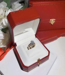 Дизайнер ювелирных украшений роскошных ювелирных изделий кольцо три кольца три цвета инкрустированы австрийскими бриллиантами 925 стерлингового серебра 18K золото 7324774