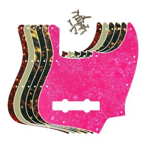 Cables Fei Man Custom Quality Pickguard For US 10 Holes 5 String Jazz Bass Guitar Pickguard Scratch Plate Multicolor Flame Pattern