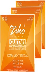 3setslot 010048 Ziko Acoustic Guitar Strings Musical Instruments Akcesoria Fosfor Bronze Strings Guitar Parts Whole7512509