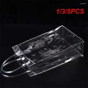 Förvaringspåsar 1/3/5st Transparent mjuk PVC-presentförpackning med handslingan klar plasthandväska kosmetisk väska