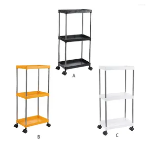 Kitchen Storage Bathroom Cart Organizer Simple And Elegant Materials Detachable Easy To Equipped With 4 Wheels Black