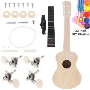 Cavi da 23 pollici Ukulele Kit fai -da -te Concerto chitarra Hawaii per il lavoro di pittura di pittura CAMPAGNA CAMPAGNA UKULELE