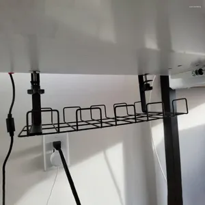 Hooks Management Cord Organizer For Home Cable Tray Rustproof No Drilling Metal Large Capacity Under Desk
