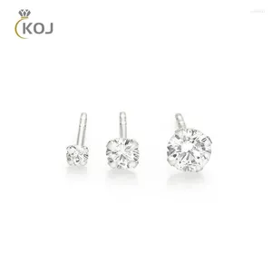 Stud Küpe Koj 3pcs 2/3/4mm 925 STERLING Gümüş Dört Pençe Parlayan Elmas Piercing Kadınlar Kıkırdak Düğün Malzemeleri