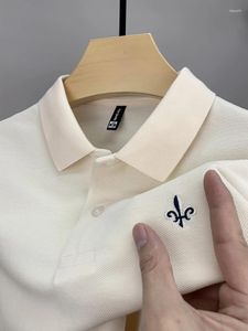 Mens Polos Luxury Cotton Short Sleeve Polo Shirt Casual Lapel T-shirt 2024 Summer High-End Brand Brodery Loose Men